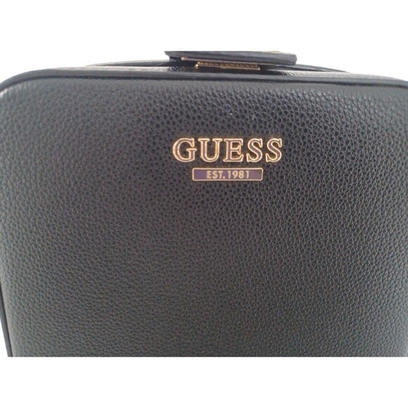VINTAGE GUESS BLACK FAUX PEBBLED LEATHER SQUARE CROSSBODY BAG - Picture 8 of 13